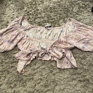 purple floral crop top